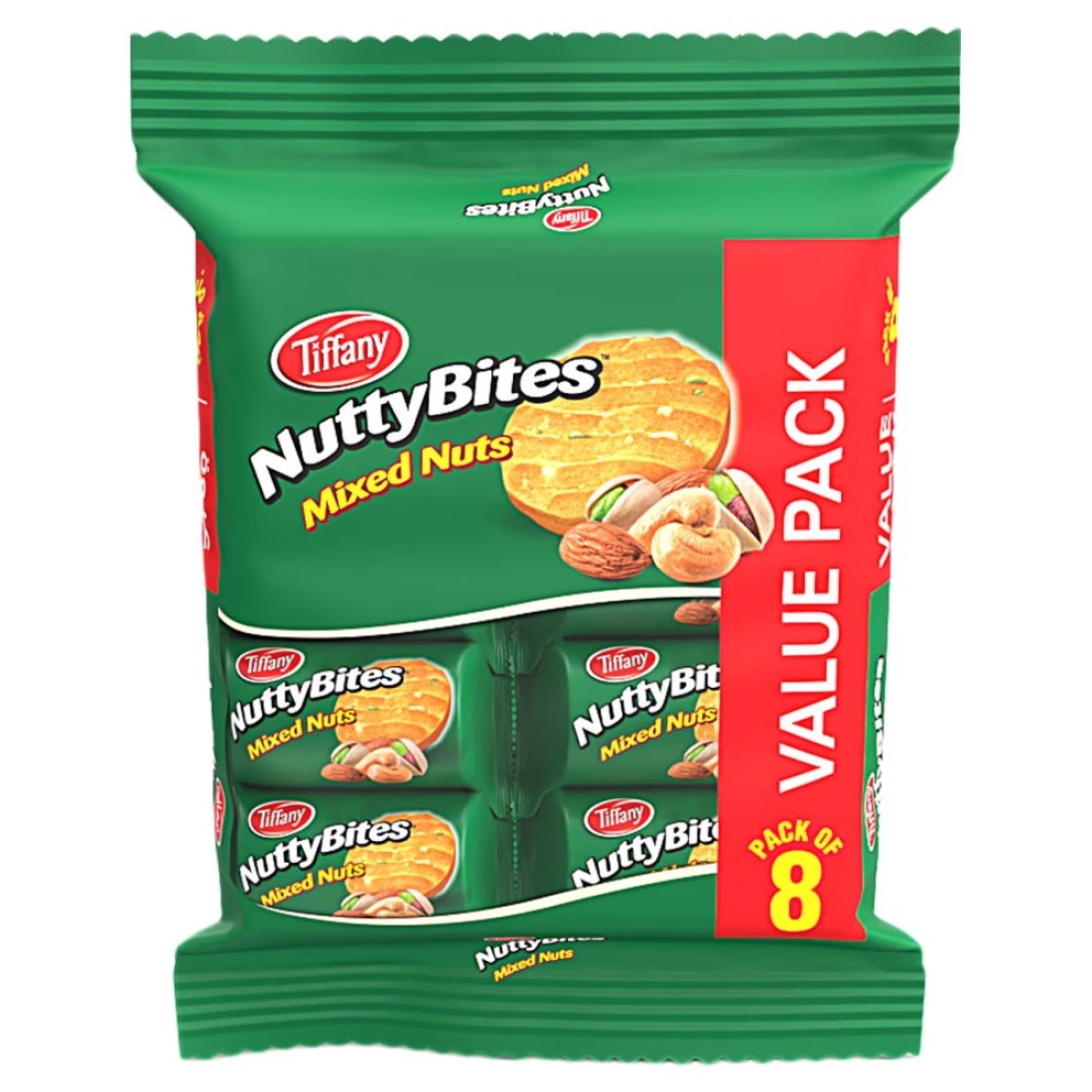 Tiffany Nutty Bites Mixed Nuts Biscuit, 72g Pack of 8