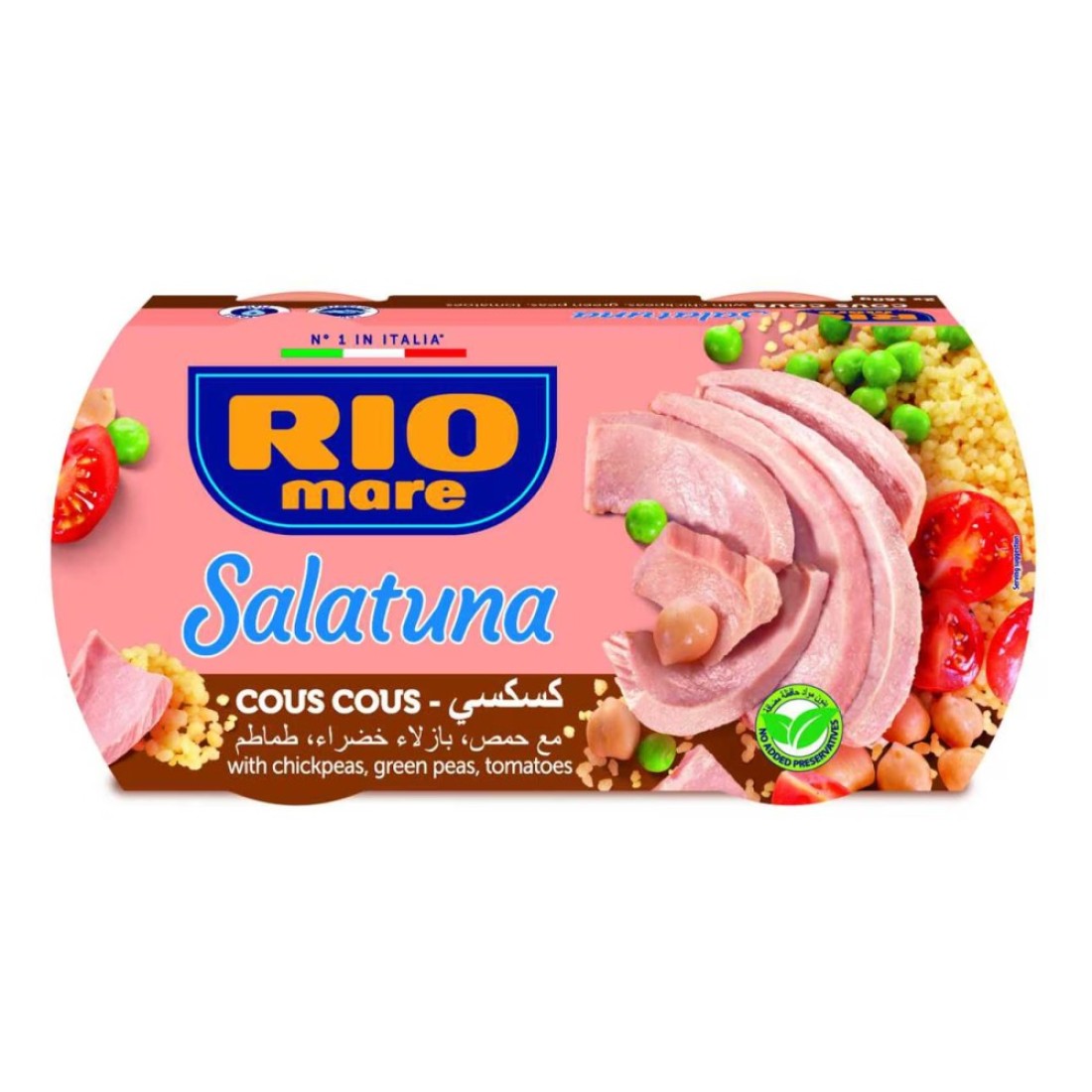 Rio Mare Salatuna Couscous with Chickpeas Green Peas and Tomatoes, 160g Pack of 2