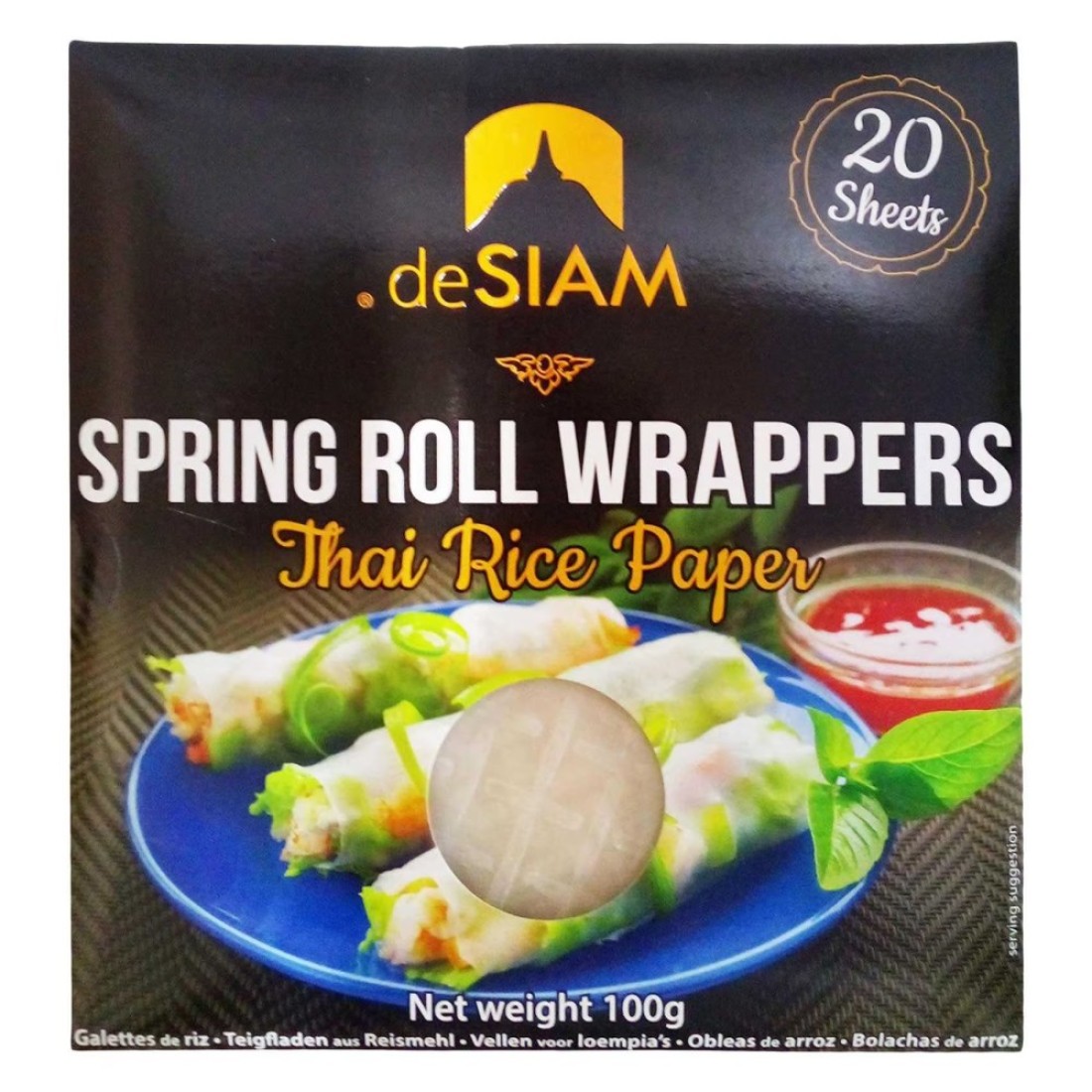 De Siam Spring Roll Wrappers 100g
