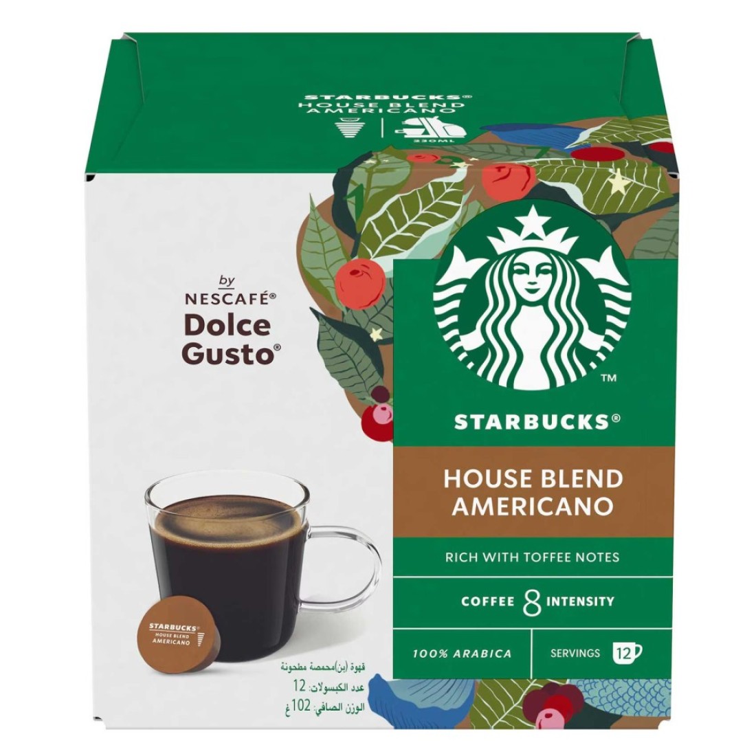 Starbucks Dolce Gusto House Blend Americano Coffee, 102g