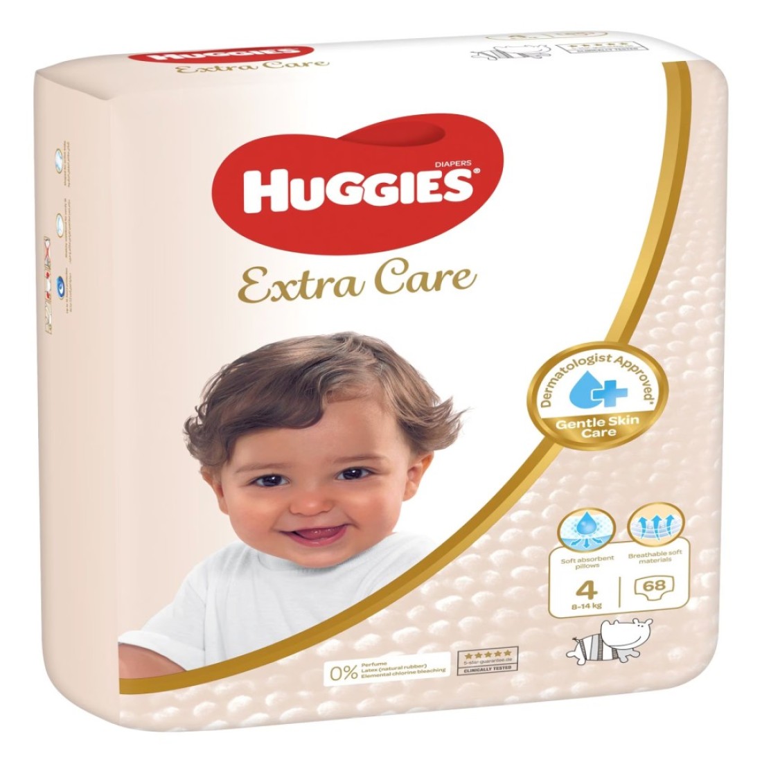 Huggies Extra Care Diapers Size 4 8-14kg Jumbo Pack 68 Diapers