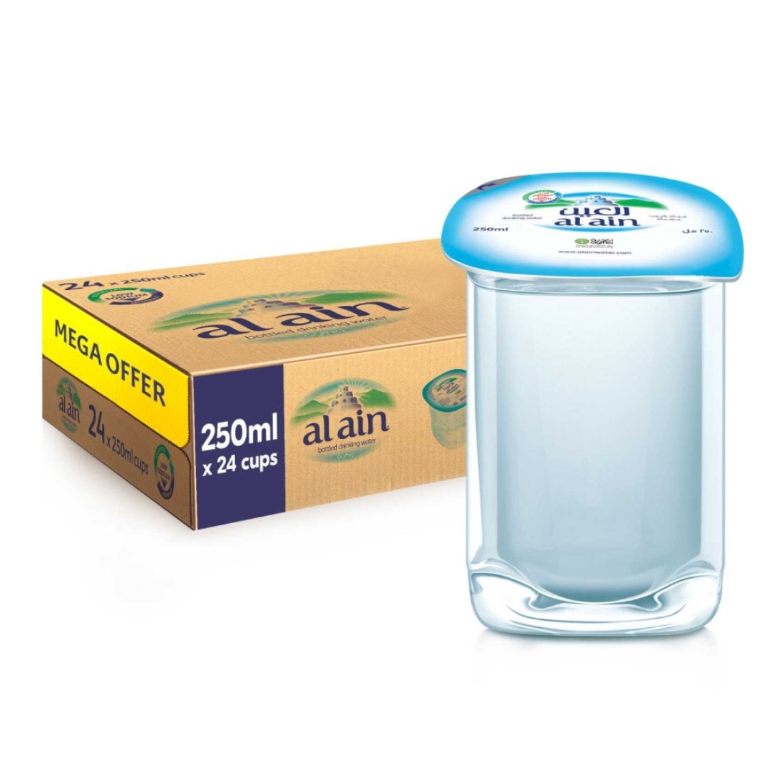 Al Ain Low Sodium Drinking Water Cups 250ml Pack of 24