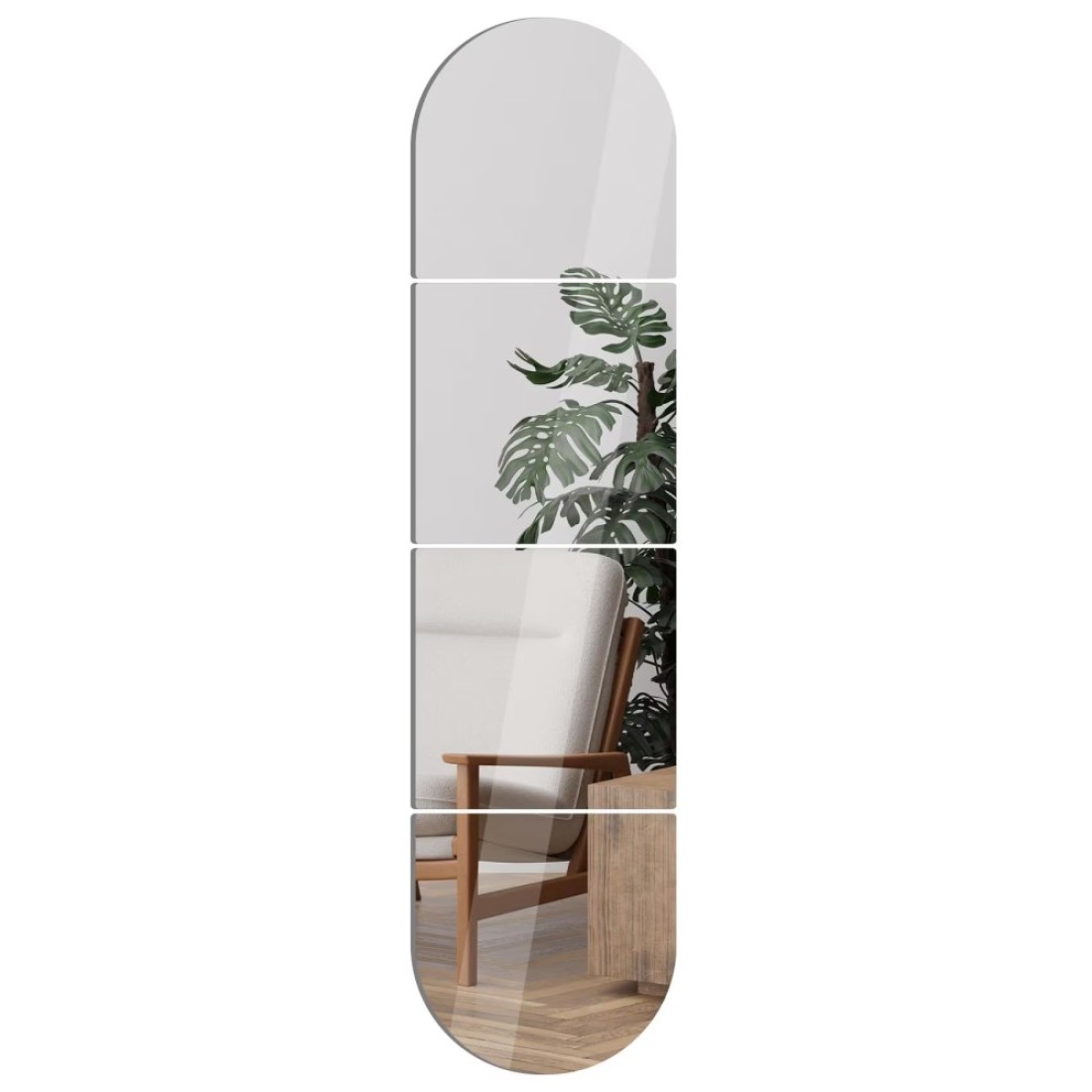 FVFVAHO Large Mirror Full Length Mirror Tiles, 4Pcs 12x12 Inch Full Body Mirrors, Acrylic Shatterproof Full Body Mirror for Wall, Standing Mirror Full Length, Over Door Mirror, Home Gym Mirror