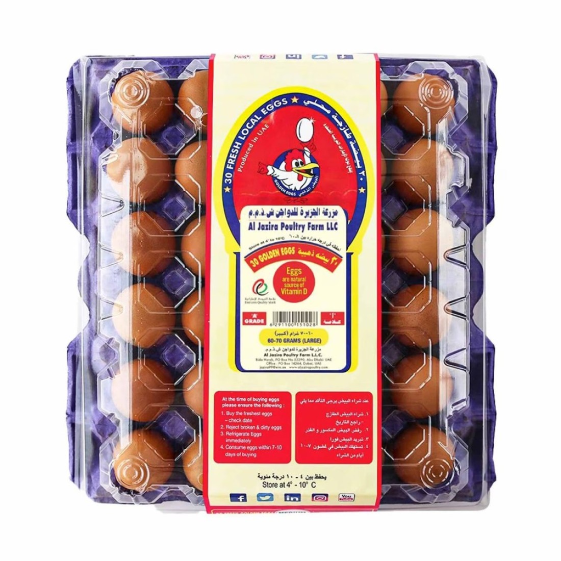 Al Jazira Golden Eggs Large Either White or Brown 30 PCS