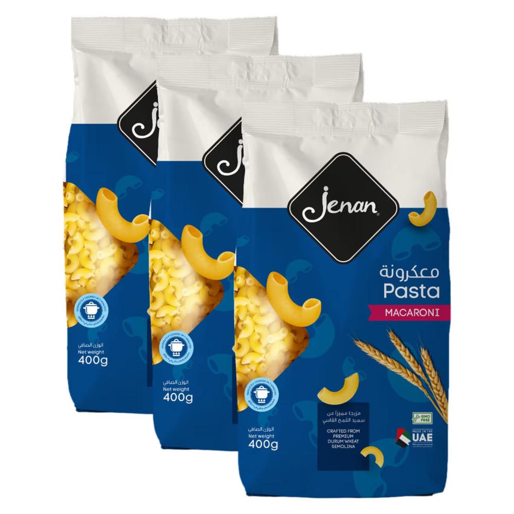Jenan Macaroni Pasta 400g Pack of 3
