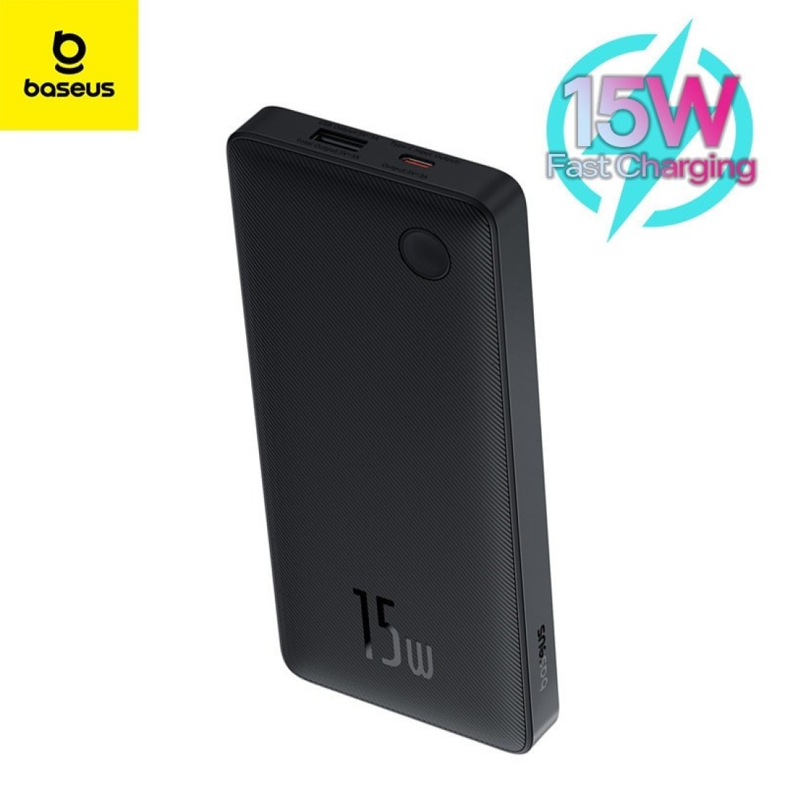 Portable Charger, 15W Power Bank Fast Charging, 10000mAh Slim Battery Pack Charger Portable with USB C In & Out for iPhone 15 14 13 12 11 Samsung S24 S23 S22 Google LG iPad and More- Black