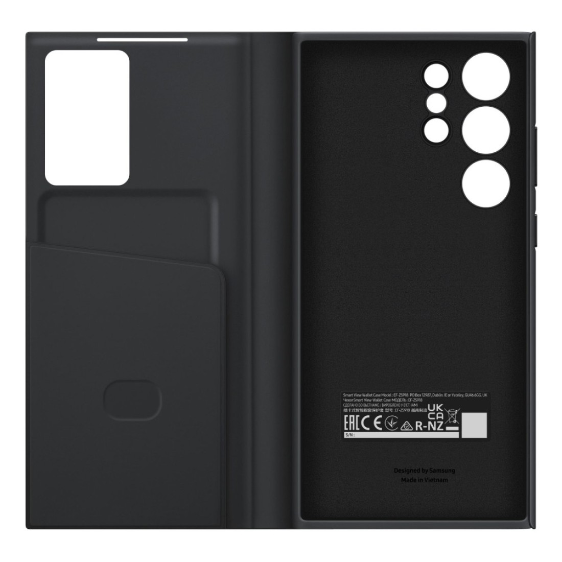 Samsung Smart View Wallet Case For Galaxy S23 Ultra Black