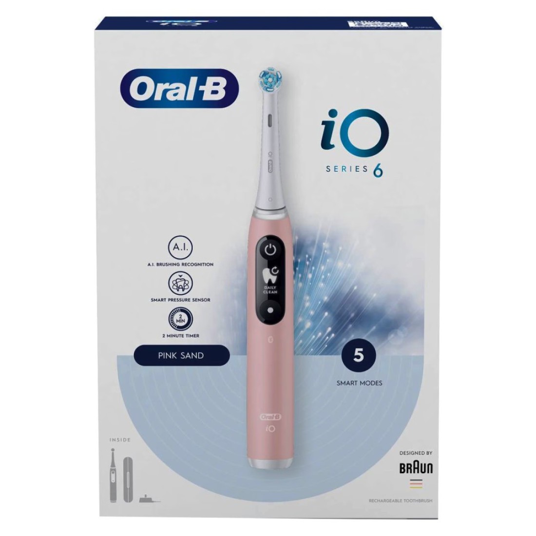 Oral-B iO Series 6 Rechargeable Electric Toothbrush Pink Sand