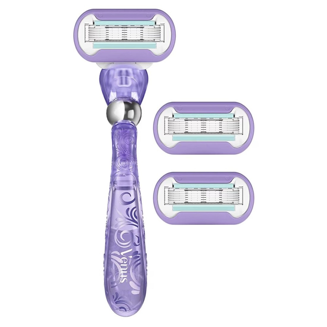 Gillette Venus Deluxe Smooth Swirl Razor With Razor Blade Purple 3 Blades
