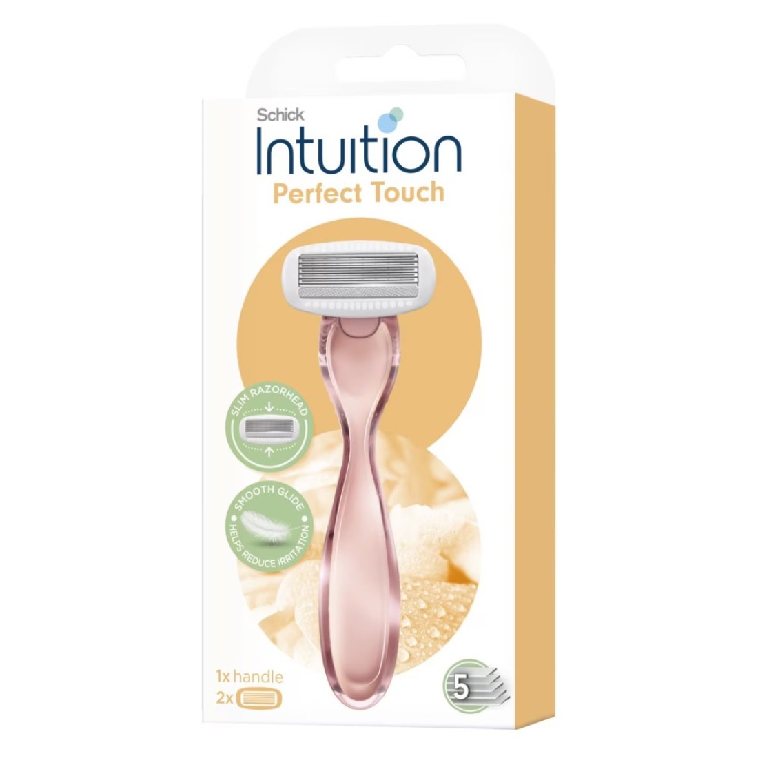 Schick Intuition Perfect Touch Razor With 2 Cartridge Pink