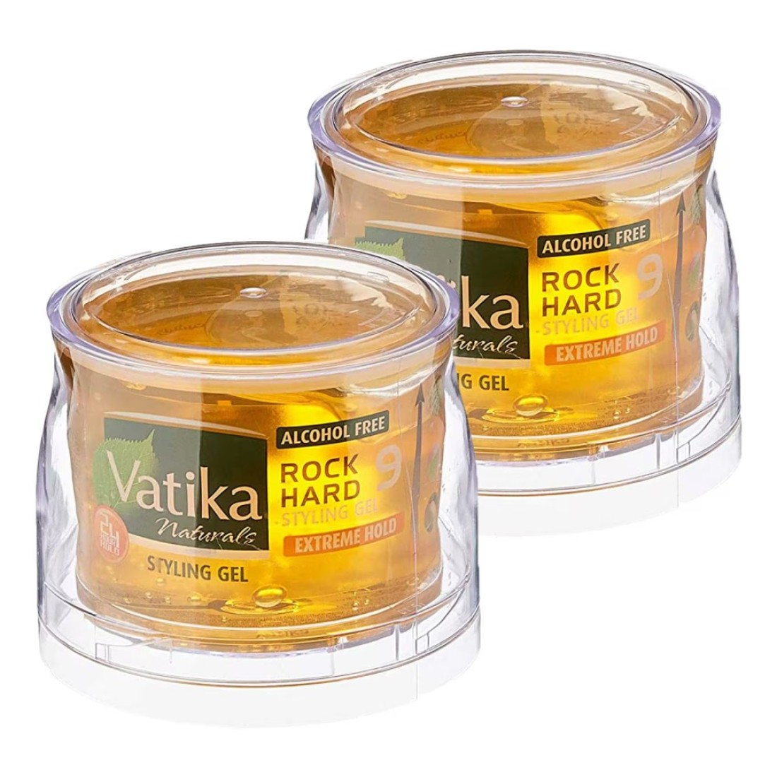 Dabur Vatika Naturals Rock Hard 9 Extreme Hold Styling Gel Yellow 250ml Pack of 2