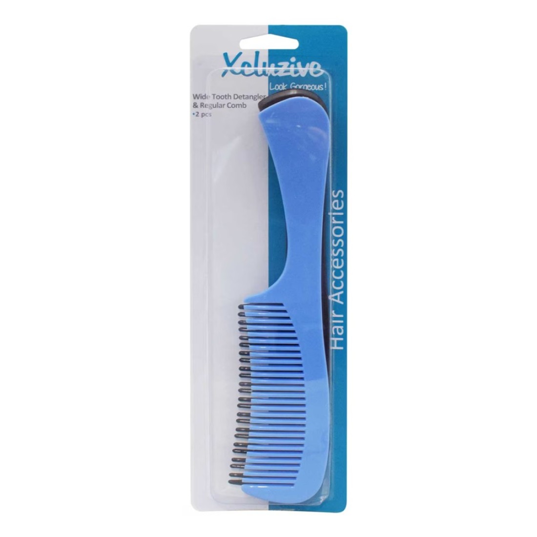 Xcluzive Wide Tooth Detangler And Regular Comb Multicolour 2 PCS