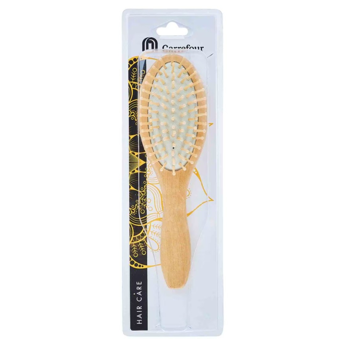 Carrefour Hair Brush Wooden Handle And Wooden Pins