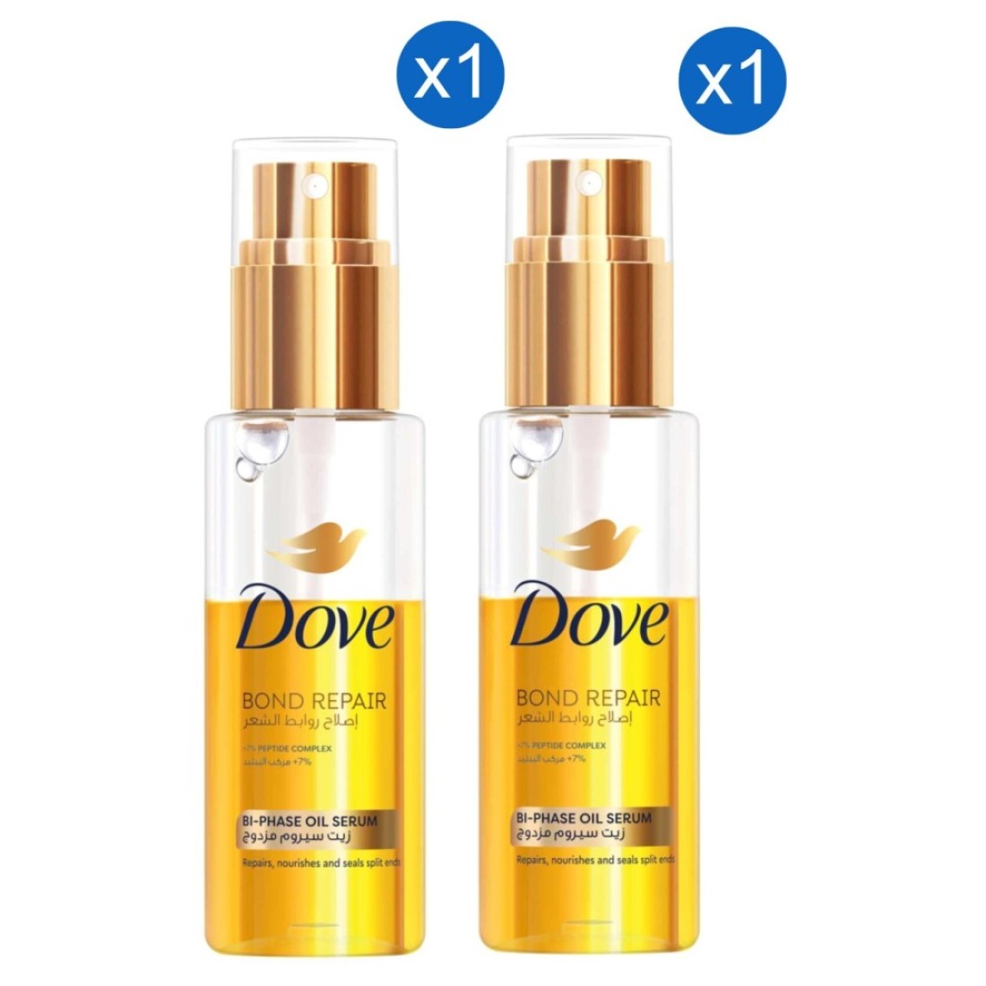 Dove Bond Repair Peptide Complex Bi-Phase Oil Serum, 80ml Pack of 2