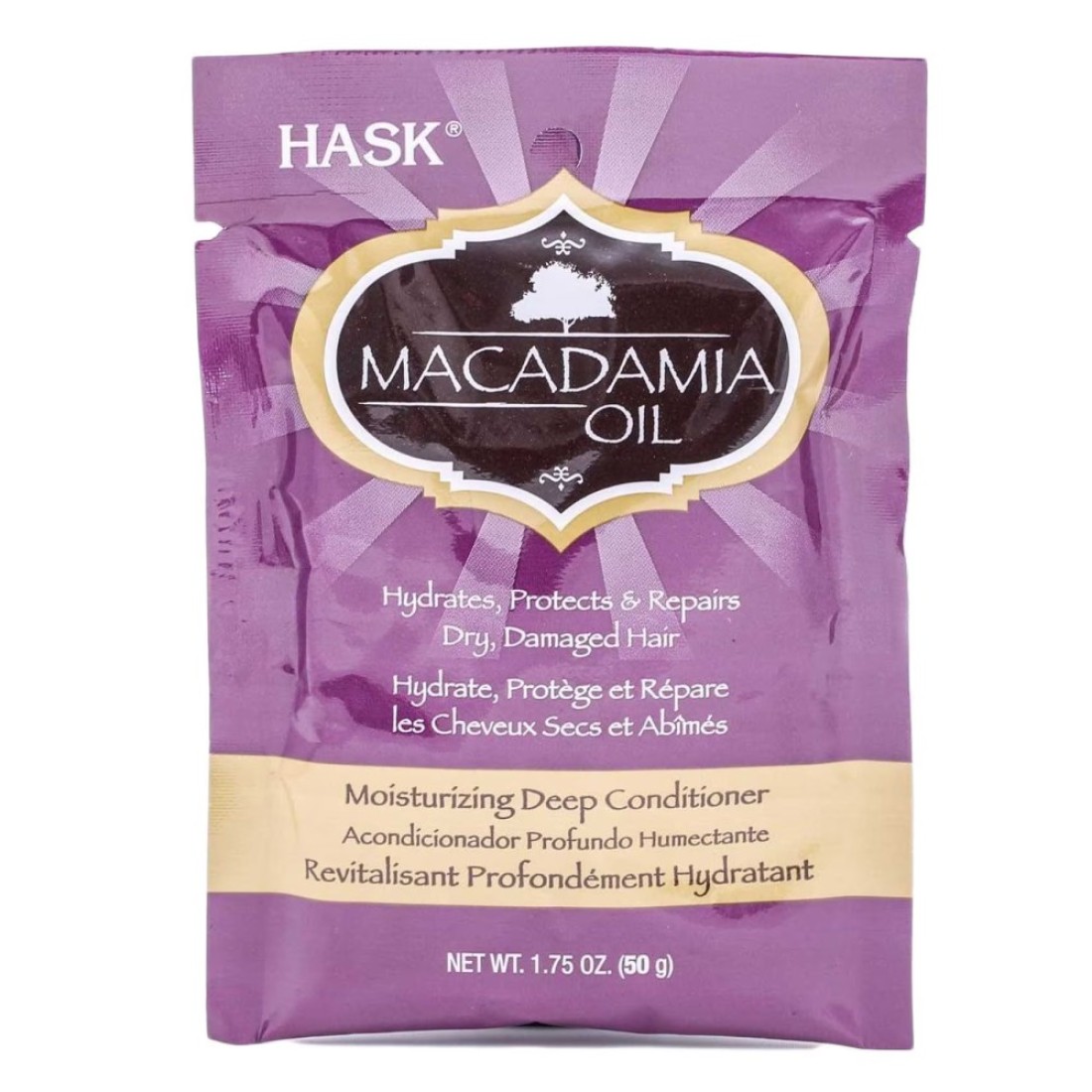 Hask Beauty Macadamia Oil Moisturizing Deep Conditioner Purple 50g