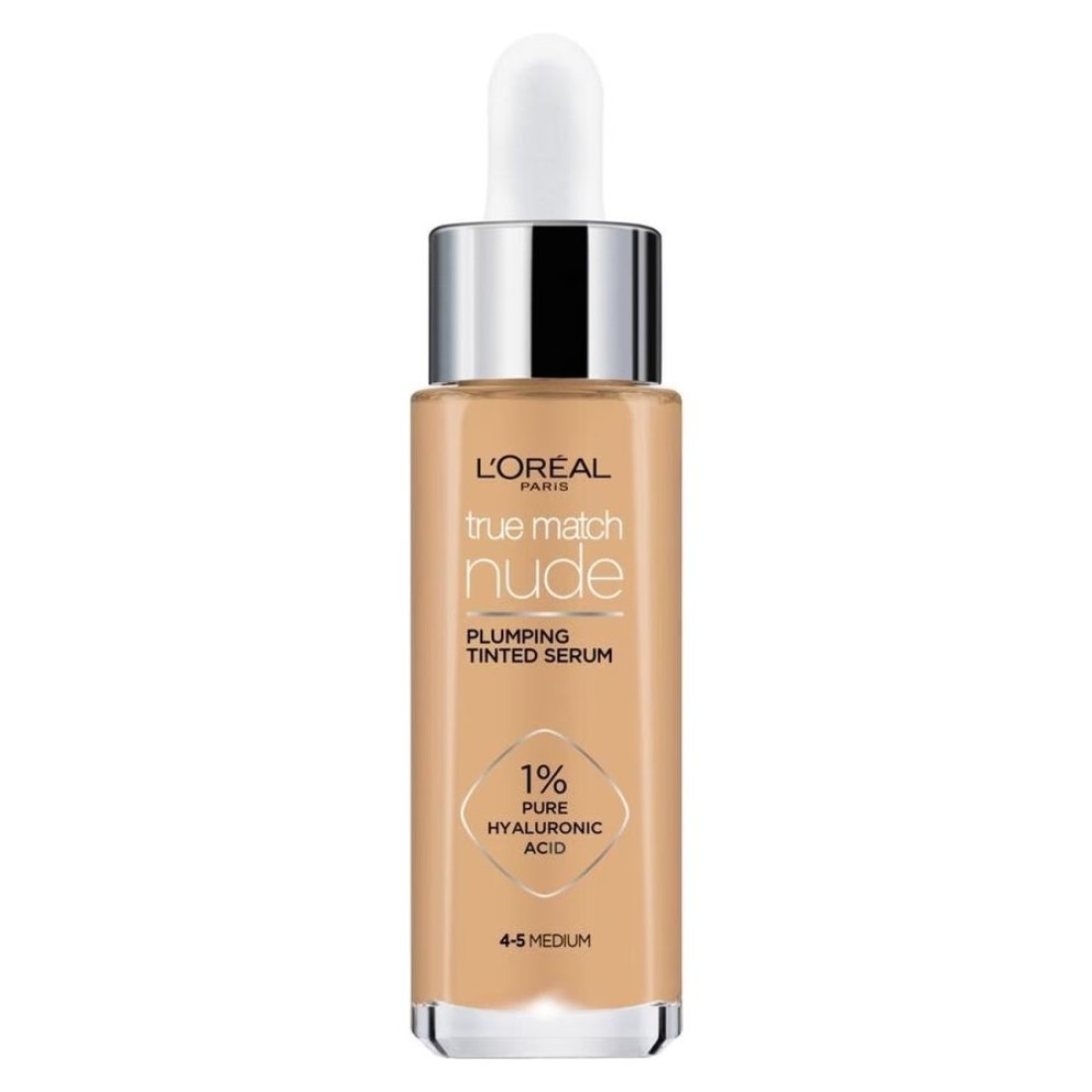 L&#39;Oreal Paris True Match Nude Plumping Tinted Serum Foundation 4-5 Medium 30ml