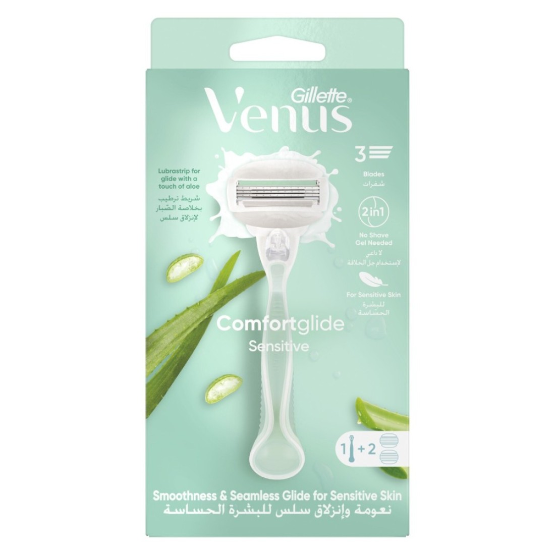 Gillette Venus Comfortglide Sensitive Razor and Cartridges Pack of 2
