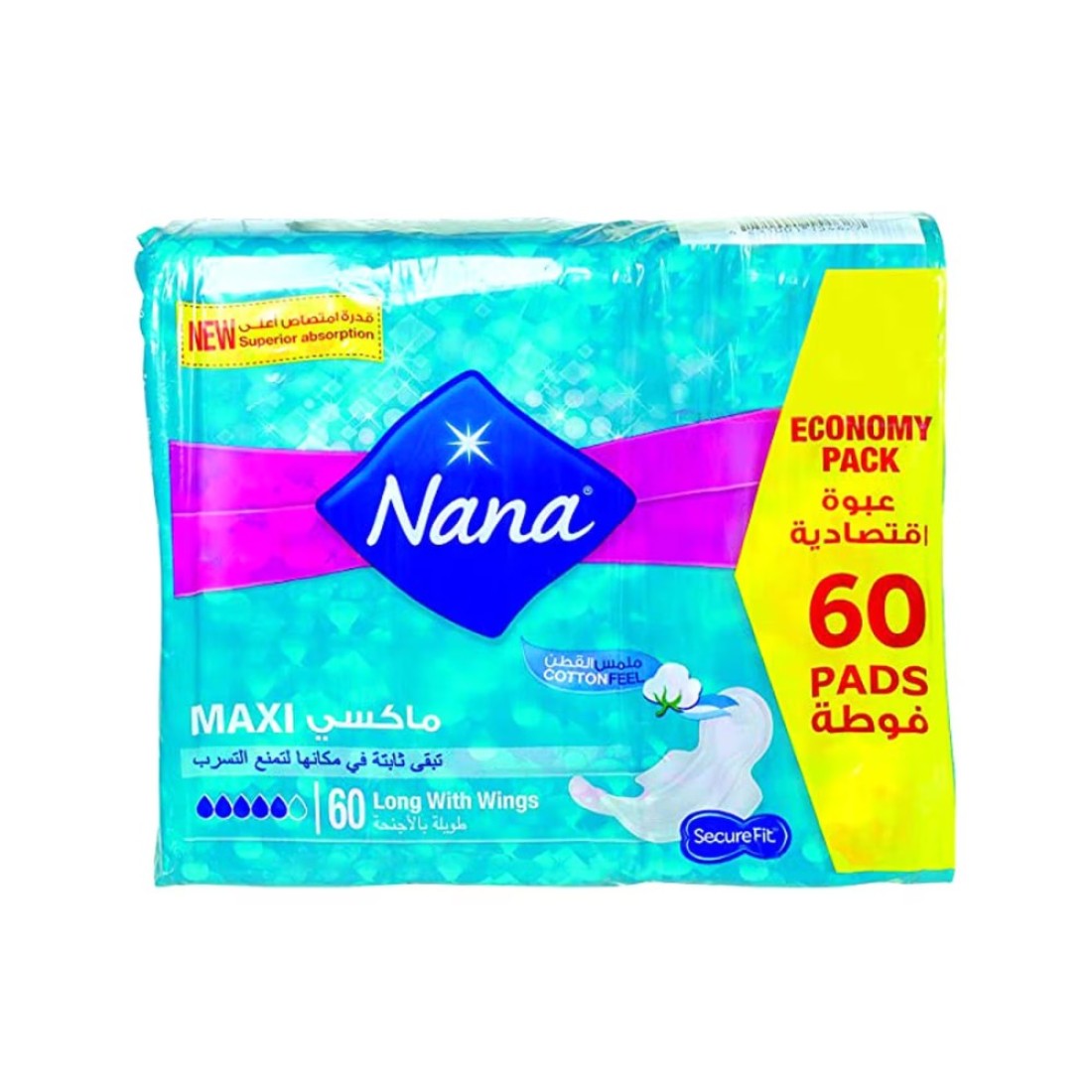 Nana Maxi Thick Long Sanitary Pads with Wings 60 Pads