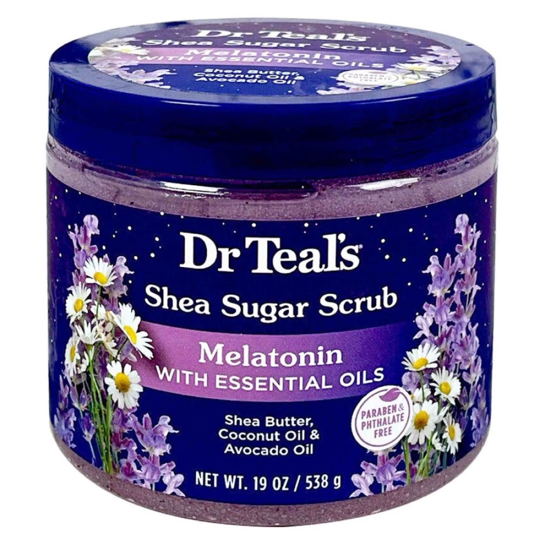 Dr Teal&#39;s Shea Sugar Body Scrub Melatonin with Essential Oils 539g