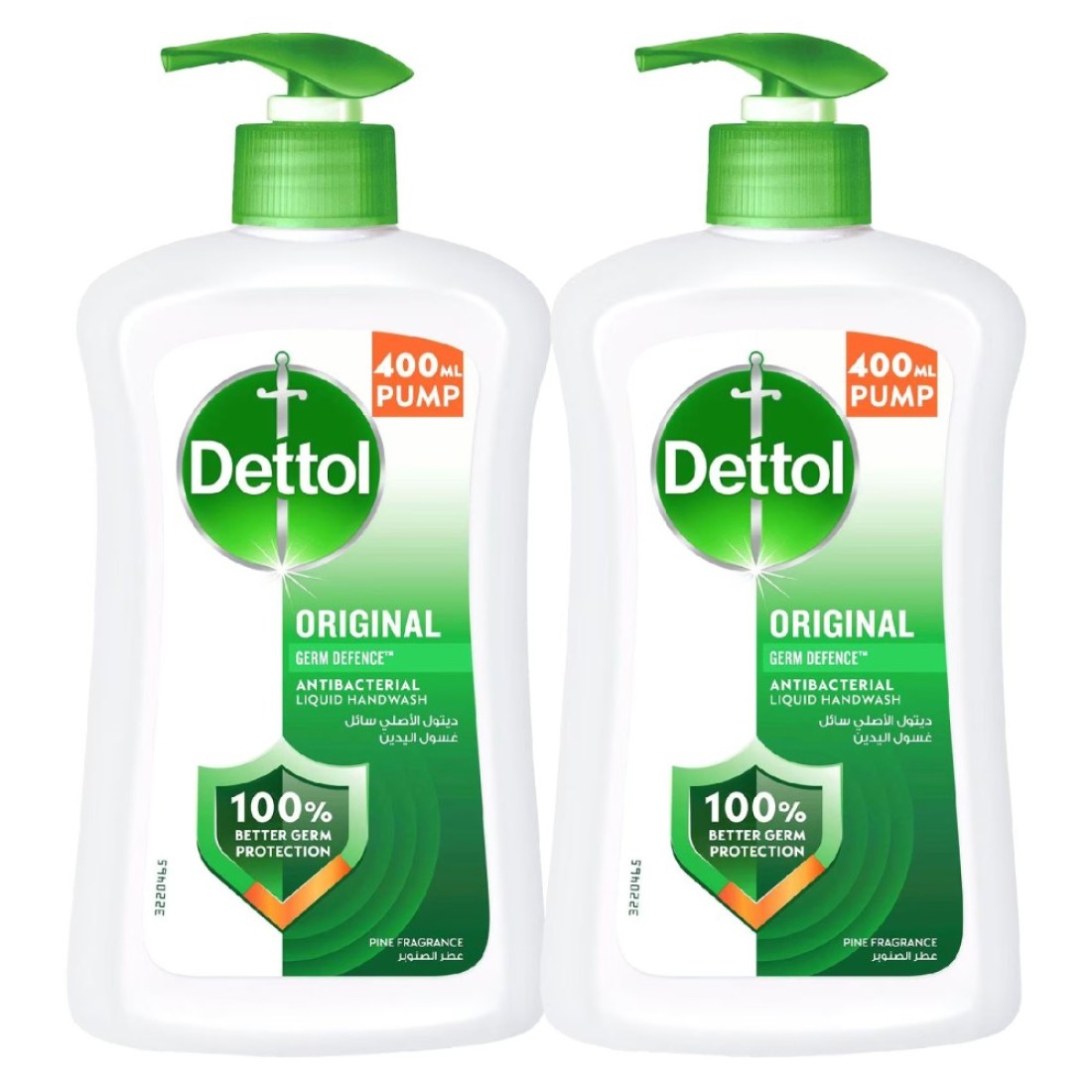 Dettol Original Germ Defence Antibacterial Liquid Hand Wash White 400ml Pack of 2