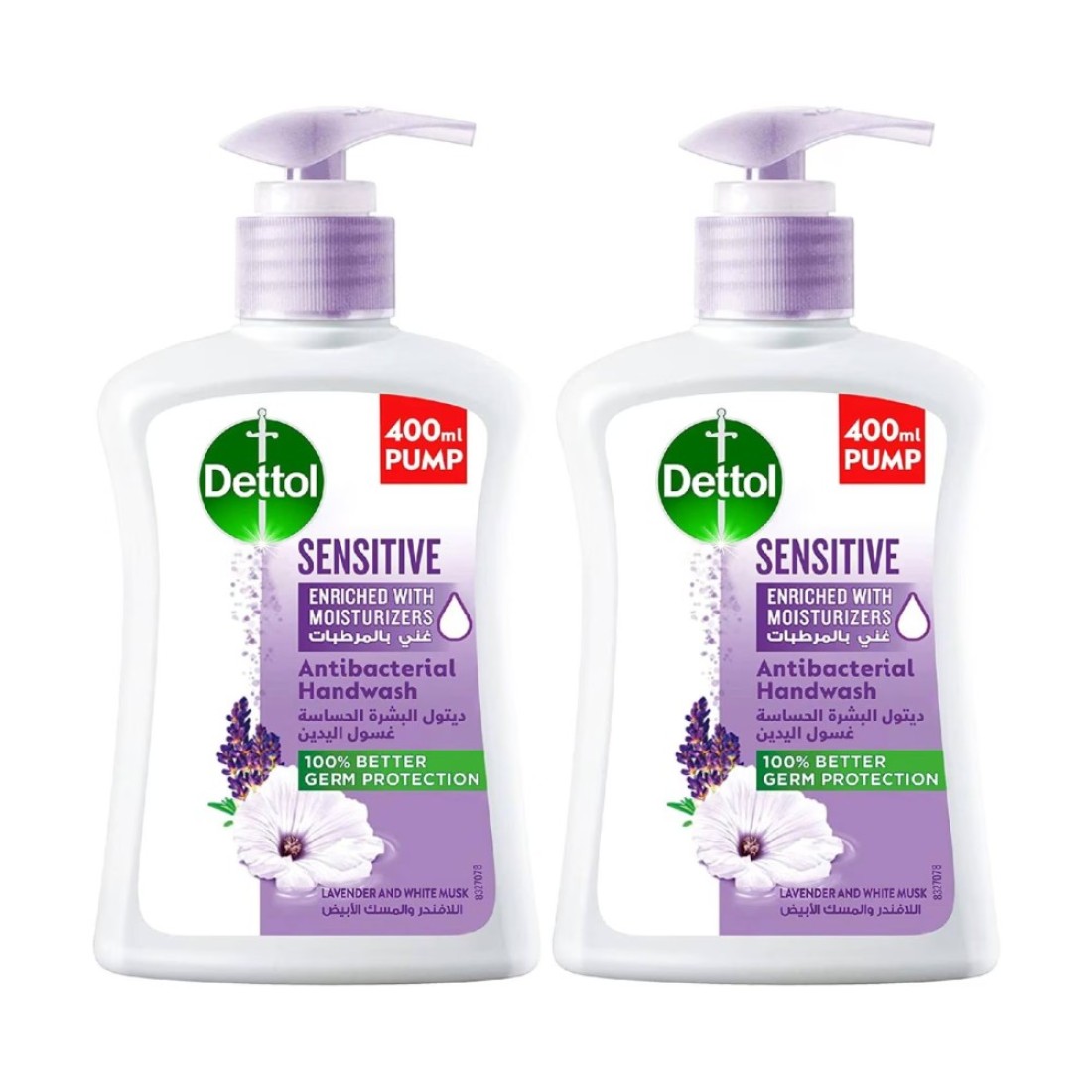 Dettol Sensitive Antibacterial Liquid Hand Wash Lavender And White Musk White 400ml Pack of 2