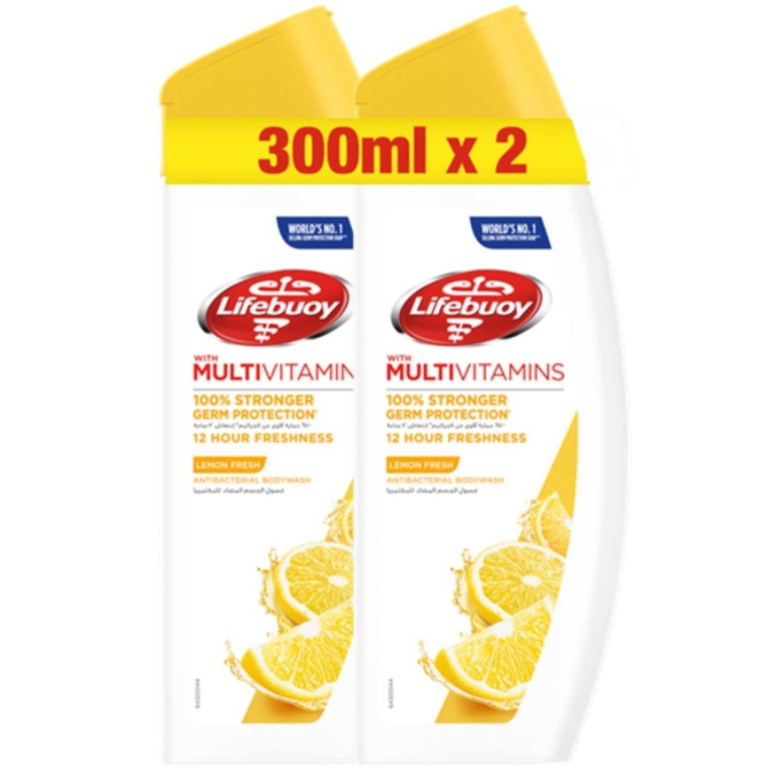 Lifebuoy Antibacterial Body Wash Lemon Fresh 300ml Pack of 2