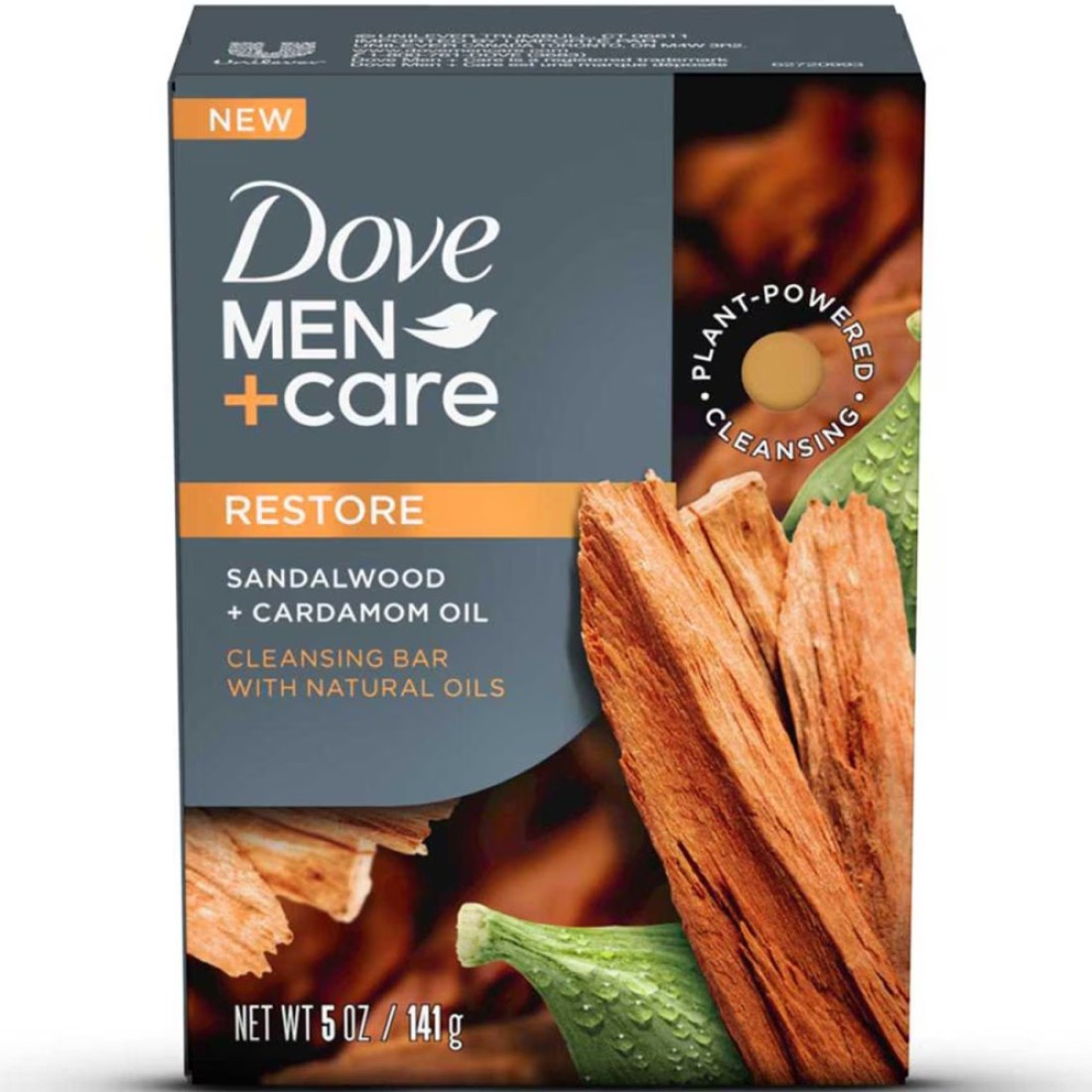 Dove Men+Care Cleansing Bar Restore with Sandalwood and Cardamom Oil 141g