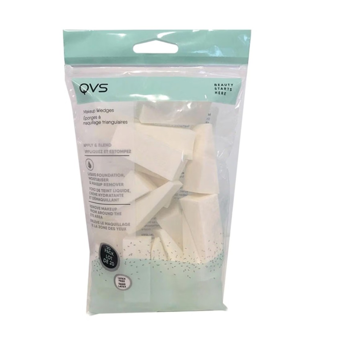 QVS Makeup Wedges White 20 PCS