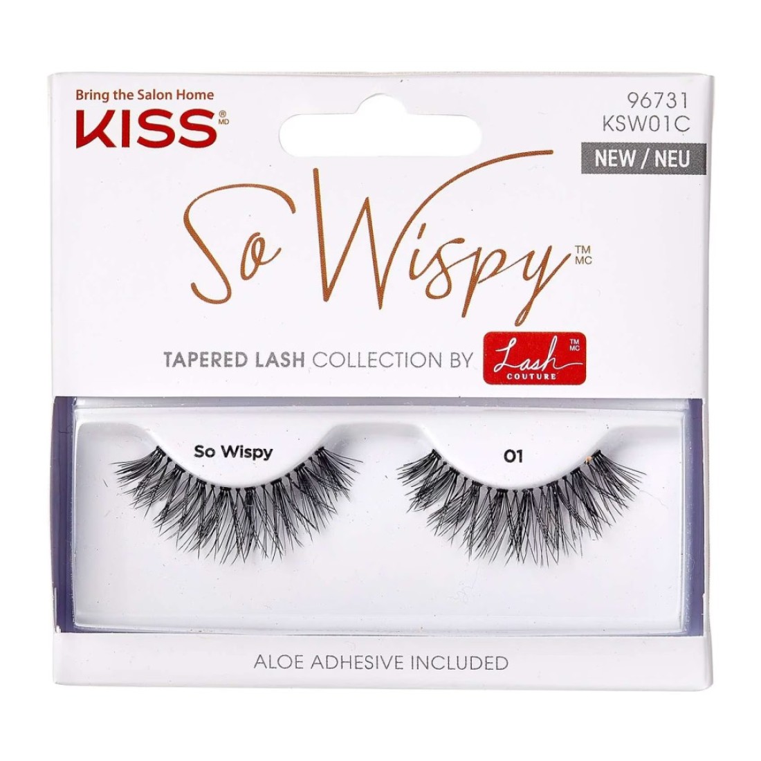 Kiss So Wispy Tapered False Eyelashes KSW01C Black