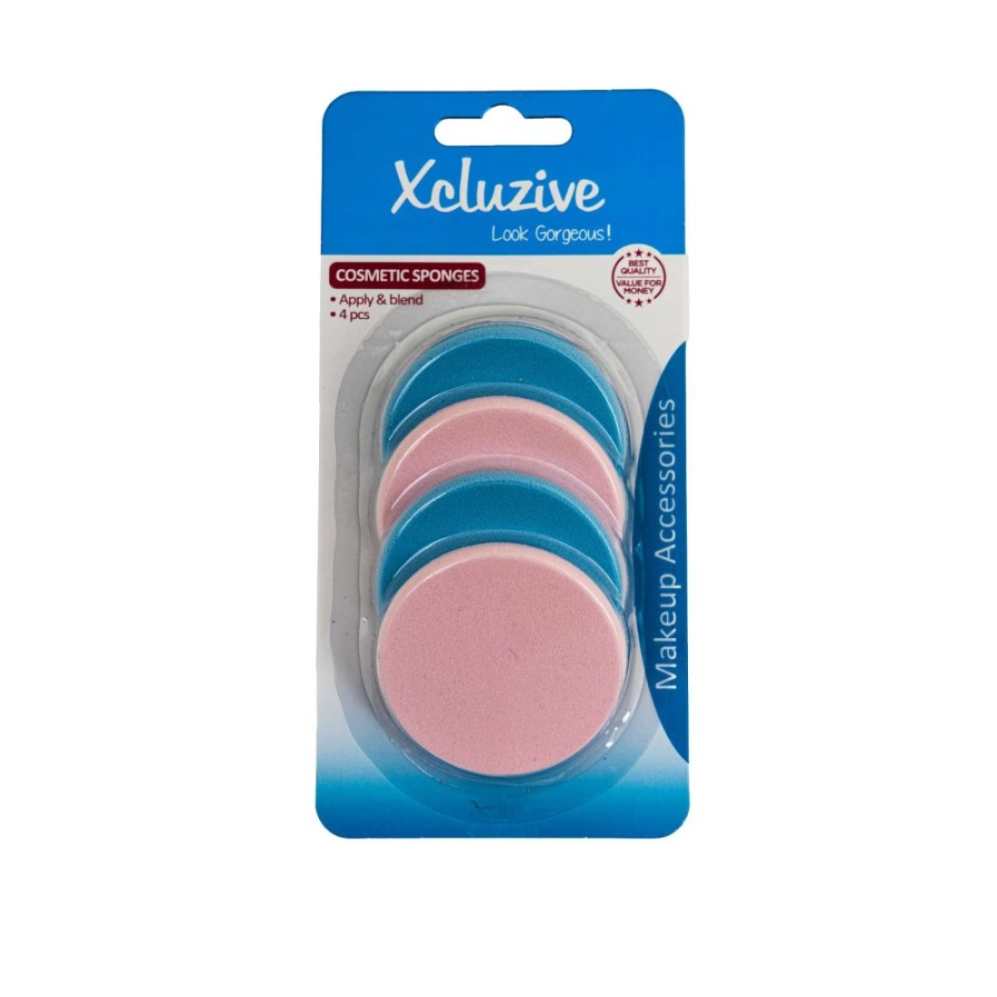 Xcluzive Latex Cosmetic Sponges Multicolour 4 PCS