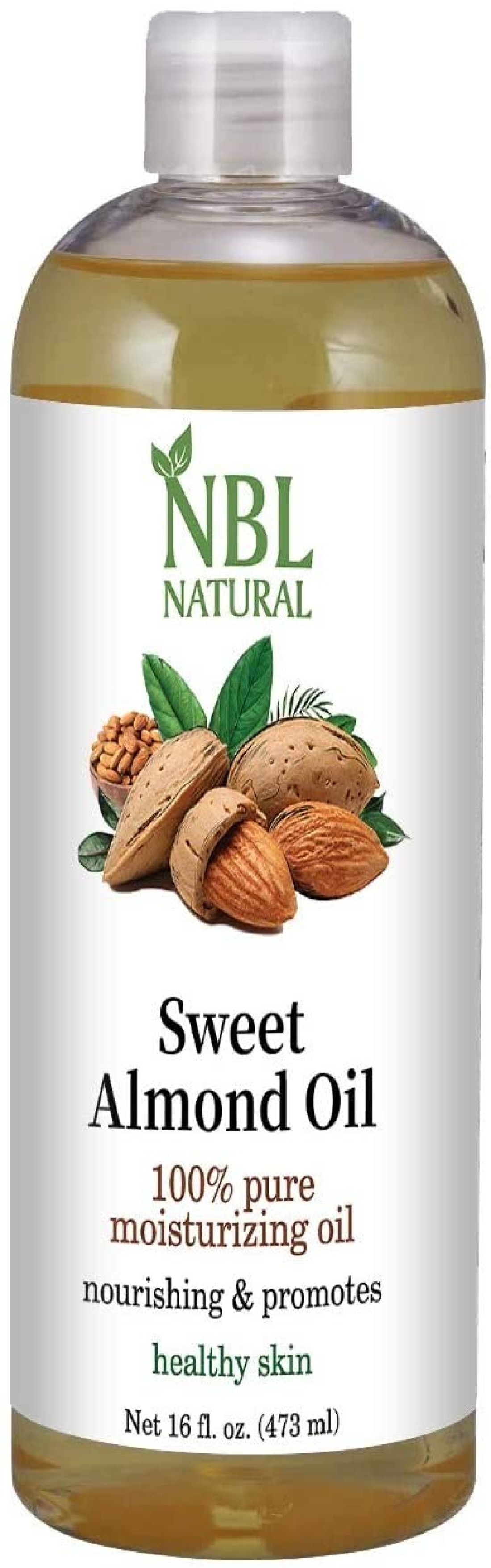 NBL Natural Almond Oil (Large 16 oz) Sweet Almond Oil for Skin or Almond Oil for Hair, the Perfect Natural Body Oil for Women, Great as Unscented Massage Oil, 473 ML
