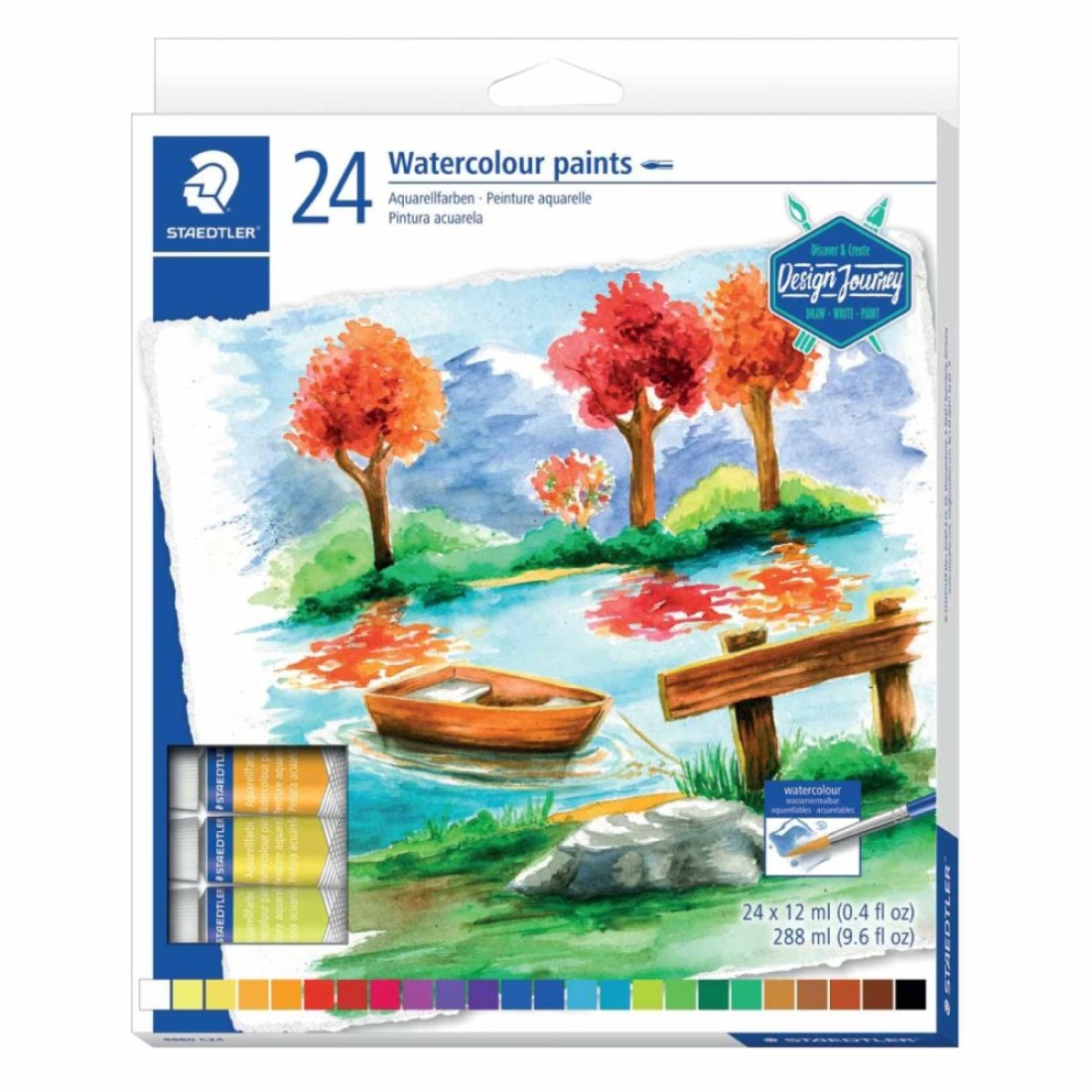 Staedtler Watercolour Paints Tubes 12ml 24 PCS