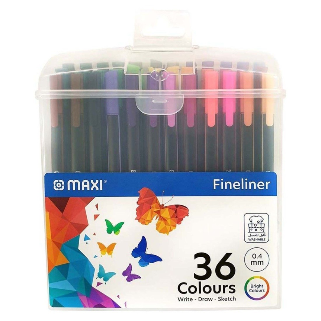 Maxi Fineliner Pens Multicolour 0.4mm 36 PCS