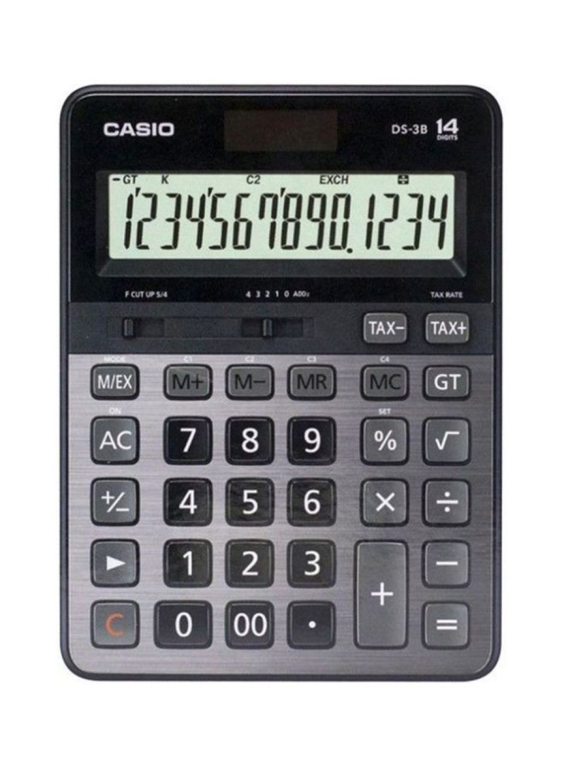Casio - DS-3B 14-Digit Calculator Black/Grey