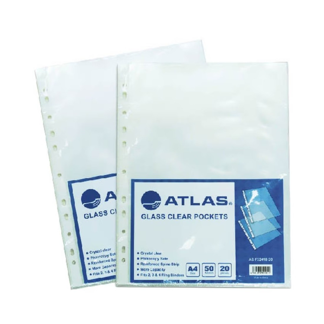 Atlas A4 Polypropylene File with 20 Pockets Clear 2 PCS