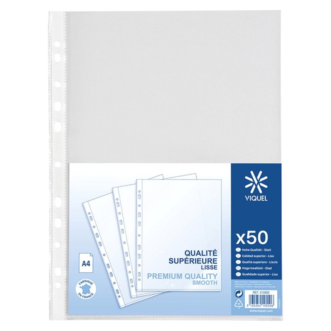 Viquel Perforated File Clear A4 50 Pockets