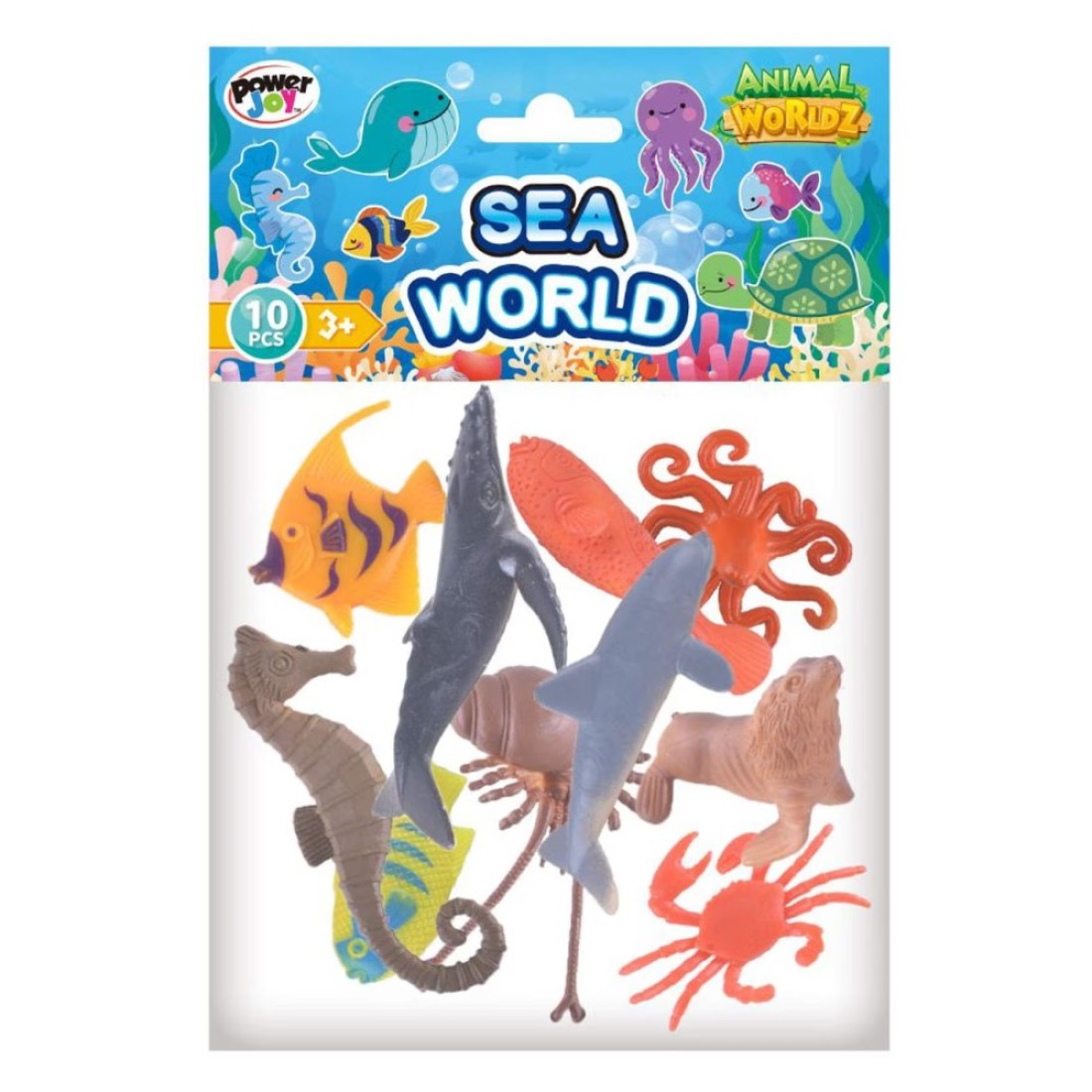 Power Joy Animal Worldz Sea World Animal Figure Toy 2inch 10 PCS