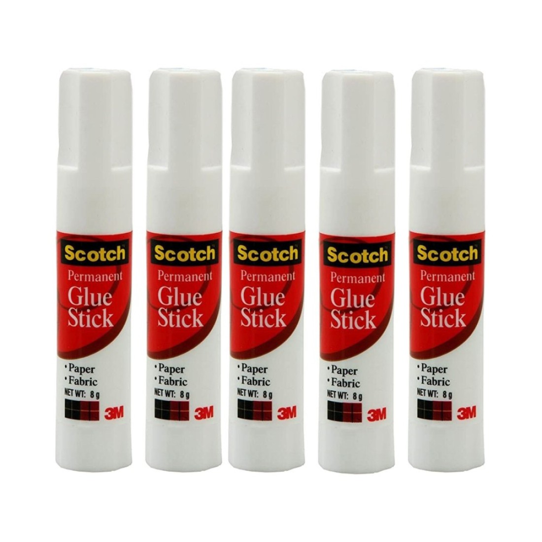 3M Scotch Permanent Glue Stick White 8g 5 PCS