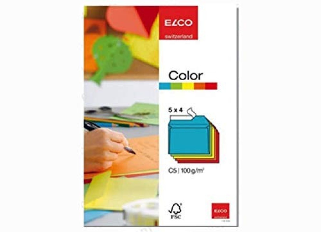 Generic Elco Colour Envelope C5 6.5 Inches X 9 Inches 100g 20 Per Pack Assorted Colours