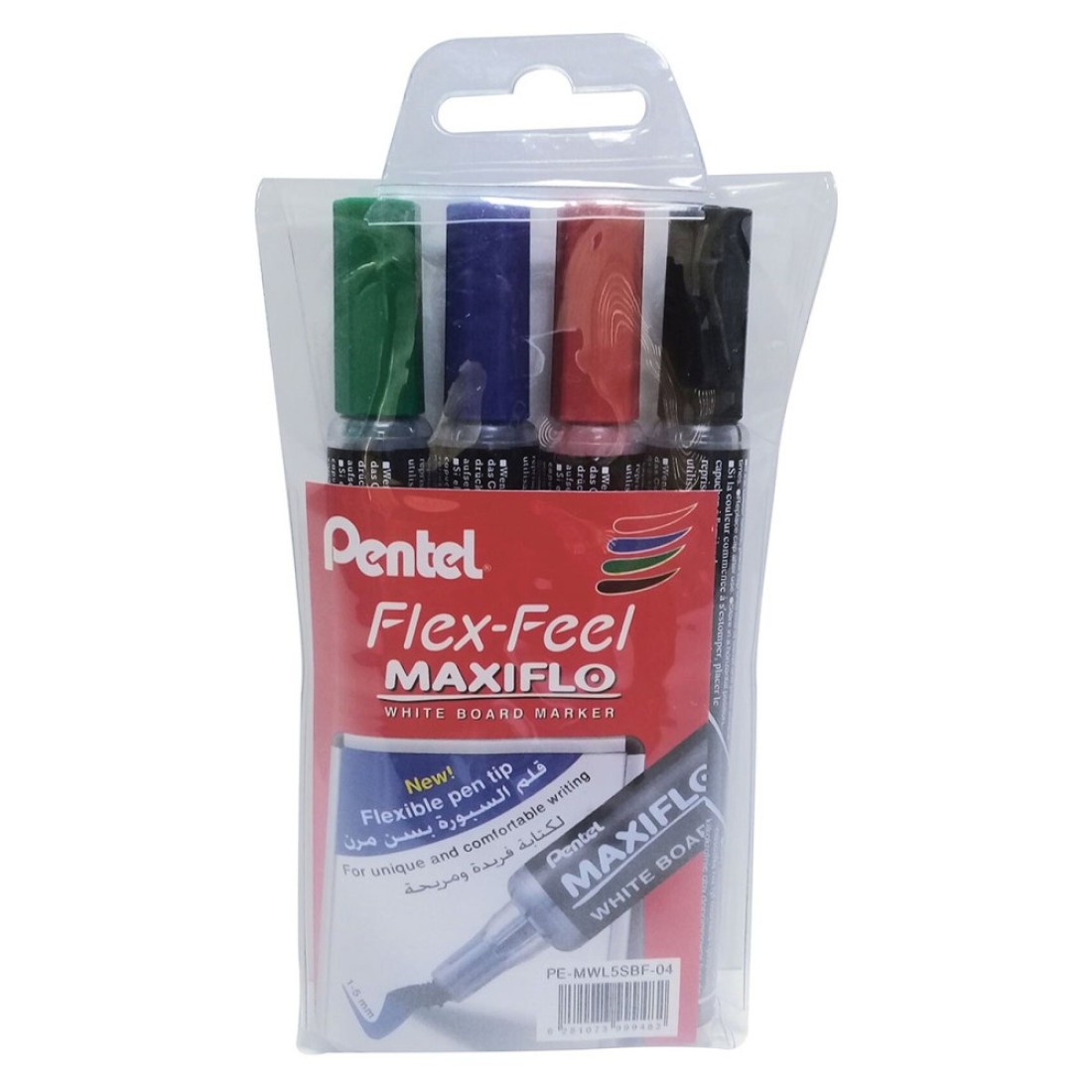 Pentel Maxiflo Flex-Feel White Board Marker Wallet 4 PCS