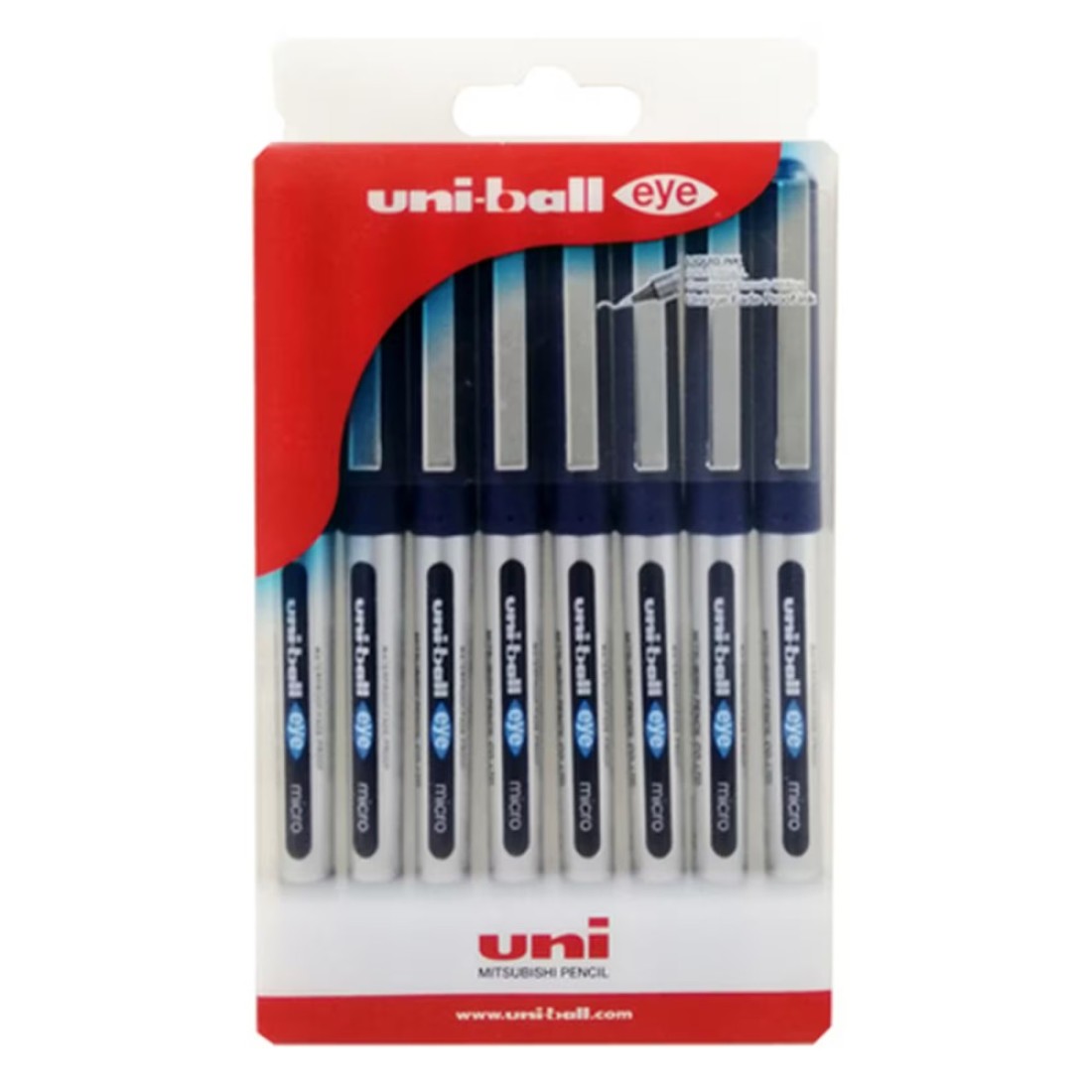 Uni-ball Eye Liquid Ink Rollerball Pen Blister Blue 8 PCS