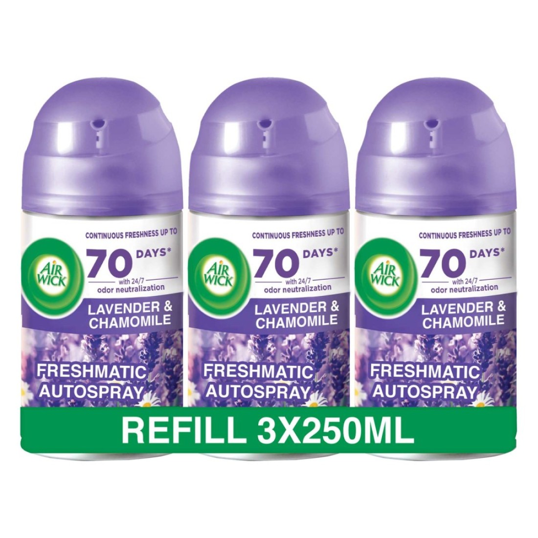 Airwick Freshmatic Autospray Refill, Lavender and Chamomile, 250ml Pack of 3