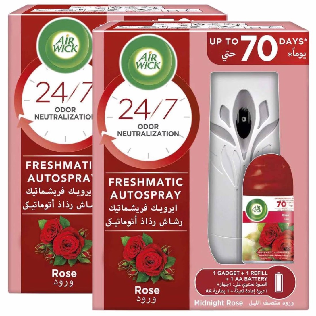 Air Wick Freshmatic Auto Spray Kit Midnight Rose 250ml Pack of 2