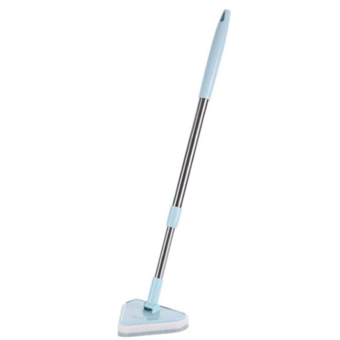 Aiwanto Long Handle Cleaning Brush Tub Bathroom Tile Scrub Brush Multifunctional Scrubber Triangle Sponge Extendable Brush with Good Grib (Blue)