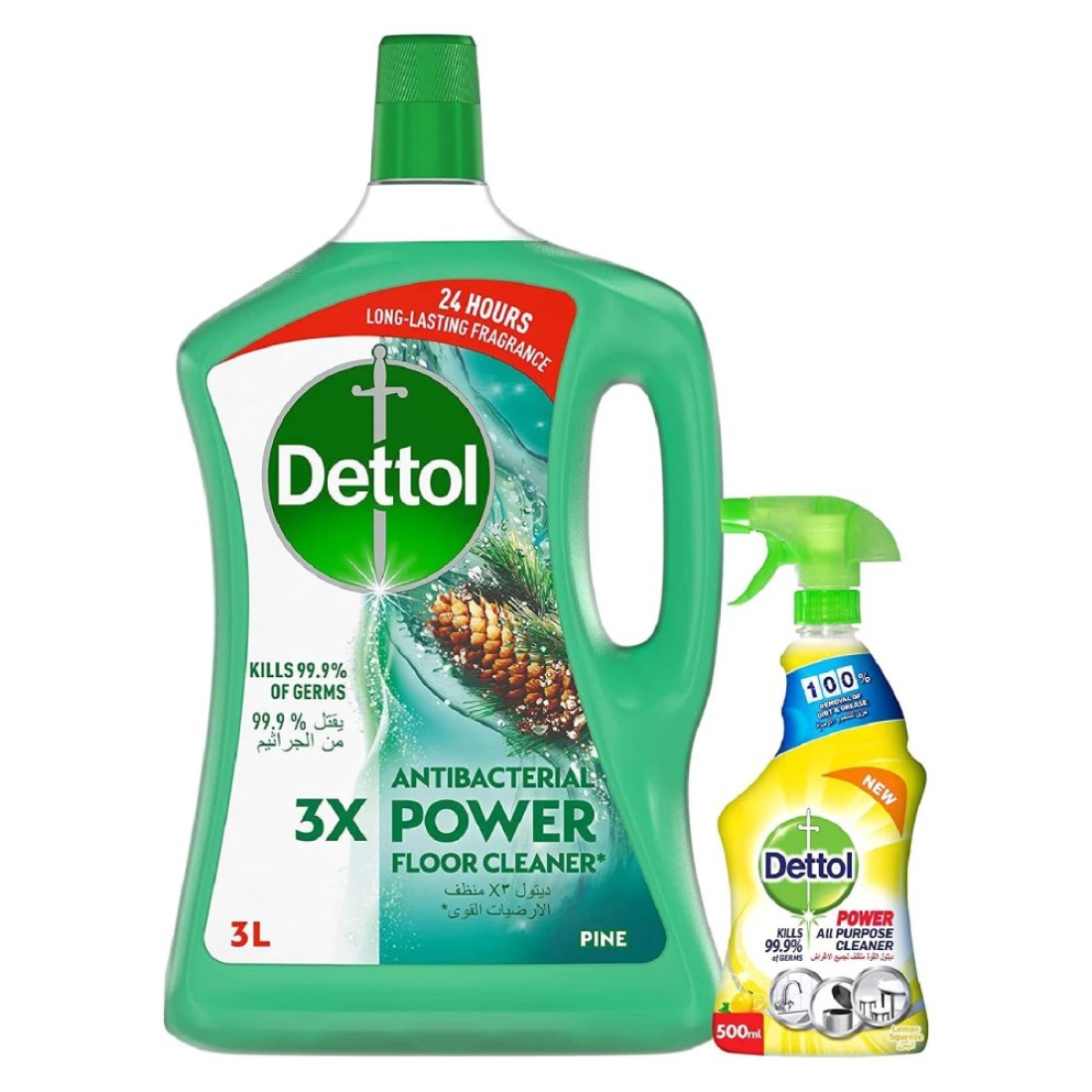 Dettol Anti Bacterial All Purpose And Floor Cleaner Pine 3L And Trigger Lemon 500ml