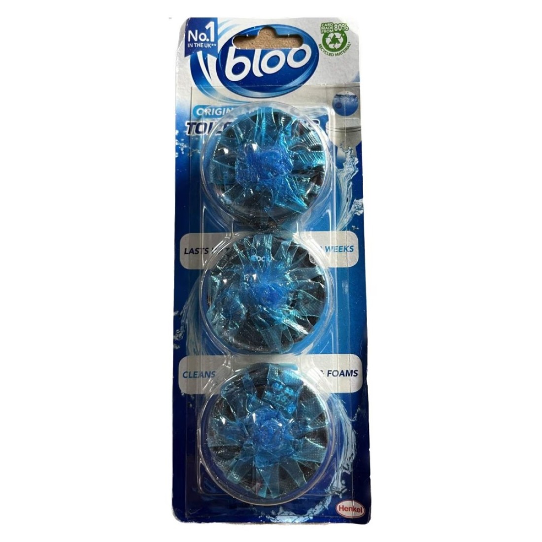 Bloo In Cistern Purple Water Toilet Rim Block 38g Pack of 3