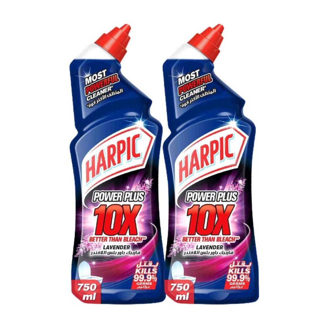 Harpic Power Plus 10x Lavender Toilet Cleaner 750ml Pack of 2