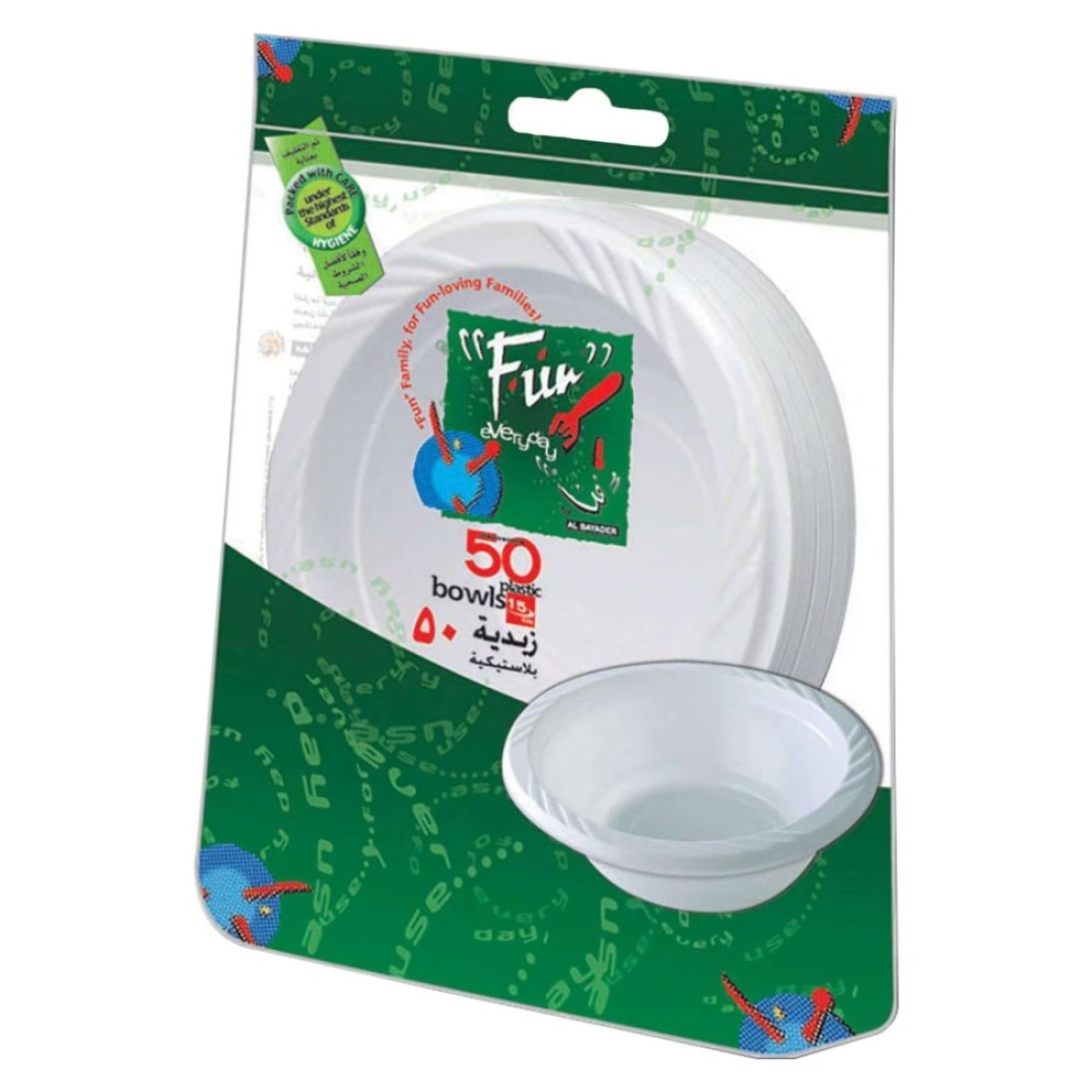 Fun Everyday Disposable Bowl 15cm White 50 PCS