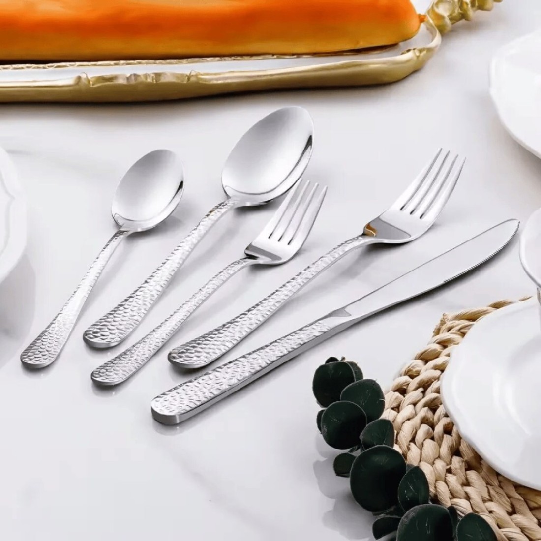MAAC Home Classic White Cutlery Set for Everyday Elegance - Set of 10 Luxurious Elegant Durable and Classic Premium Design Cutlery Set Perfect for everyday use, and get together, restaurant, banquet