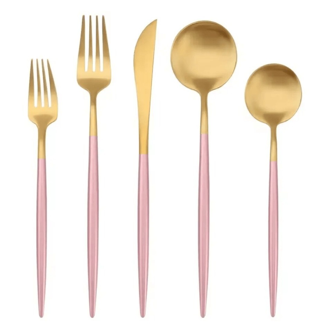 MAAC Home Radiant Pink and Gold Cutlery Assortment - Set of 10 Luxurious Elegant Durable and Classic Premium Design Cutlery Set Perfect for everyday use, and get together, restaurant, banquet